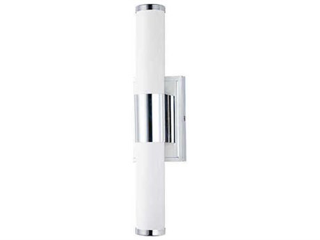Maxim Lighting Optic 1-Light Polished Chrome Silver Glass LED Vanity Light
