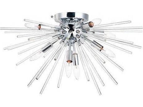 Maxim Lighting Polaris 8-Light Polished Chrome Copper Glass Sputnik Flush Mount