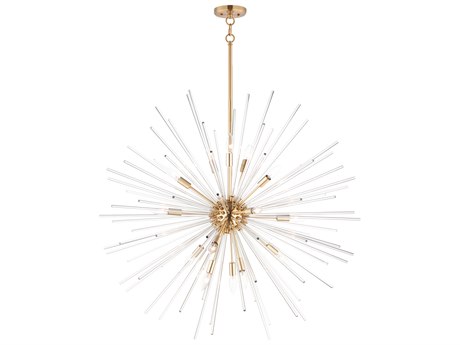 Maxim Lighting Polaris 16-Light6-Light Satin Brass Glass Sputnik Pendant