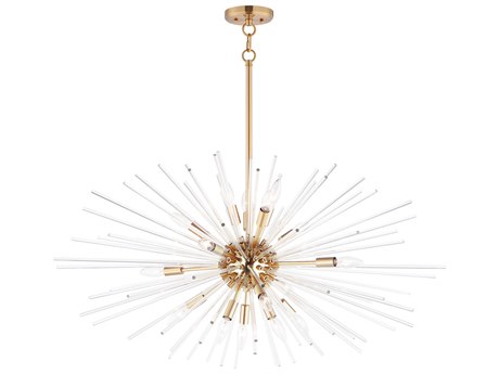 Maxim Lighting Polaris 16-Light6-Light Satin Brass Glass Sputnik Pendant