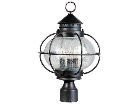 Maxim Lighting Portsmouth & Seedy Glass 3 - Light Outdoor Post Light