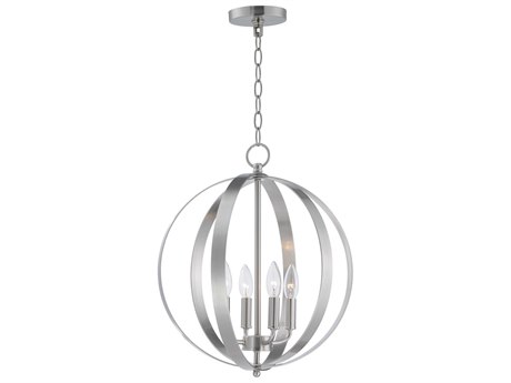 Maxim Lighting Provident 4-Light Satin Nickel Candelabra Globe Chandelier