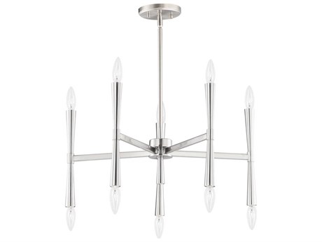 Maxim Lighting Rome 10-Light Satin Nickel Candelabra Chandelier