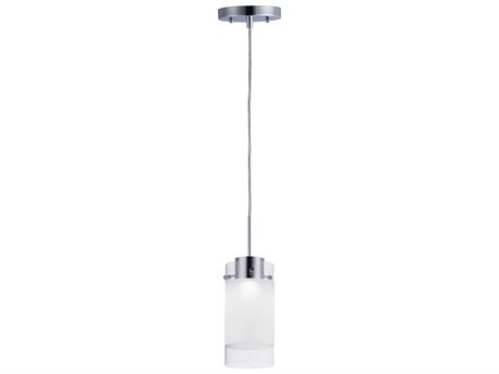 Maxim Lighting Scope 1-Light Polished Chrome Glass LED Cylinder Mini Pendant