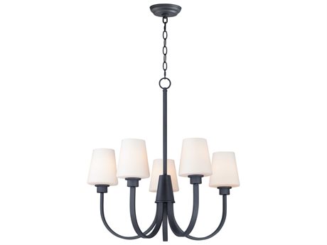 Maxim Lighting Shelter 5-Light Black Glass Empire Chandelier