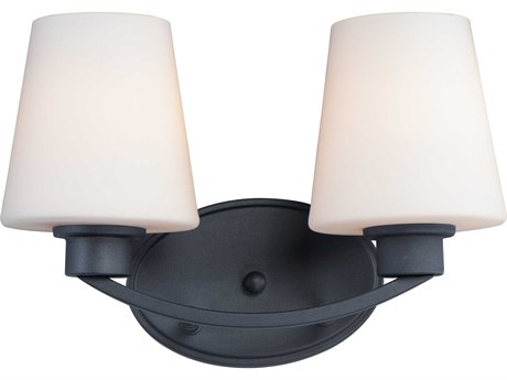 Maxim Lighting Shelter 2-Light Black Glass Vanity Light