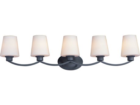 Maxim Lighting Shelter 5-Light Black Glass Vanity Light
