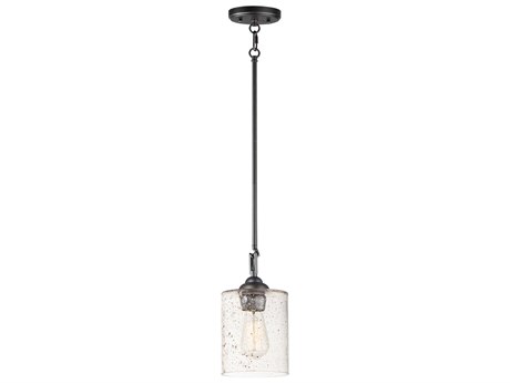 Maxim Lighting Stonehenge 1-Light Bronze Glass Cylinder Mini Pendant