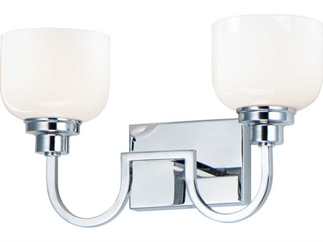 Maxim Lighting Swale 2-Light Polished Chrome Glass Vanity Light