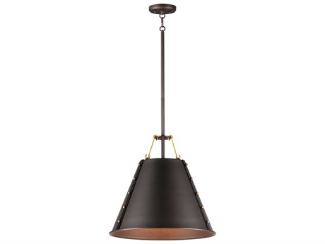 Maxim Lighting Trestle 1-Light Oil Rubbed Bronze Antique Brass Empire Pendant