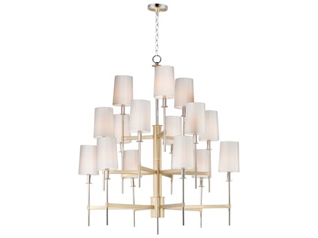 Maxim Lighting Uptown 15-Light Satin Brass Polished Nickel Candelabra Empire Tiered Chandelier