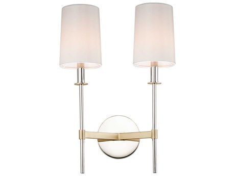 Maxim Lighting Uptown 2-Light Satin Brass Polished Nickel Wall Sconce