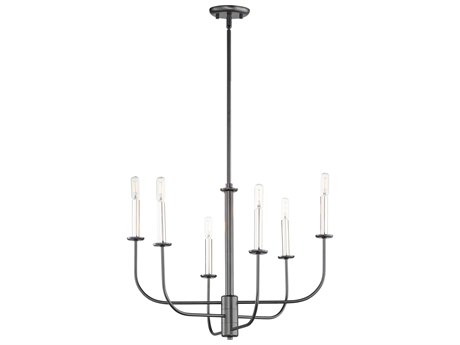 Maxim Lighting Wesley 6-Light Black Satin Nickel Candelabra Chandelier