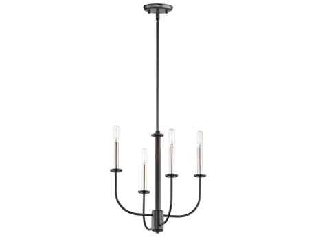 Maxim Lighting Wesley 4-Light Black Satin Nickel Candelabra Chandelier