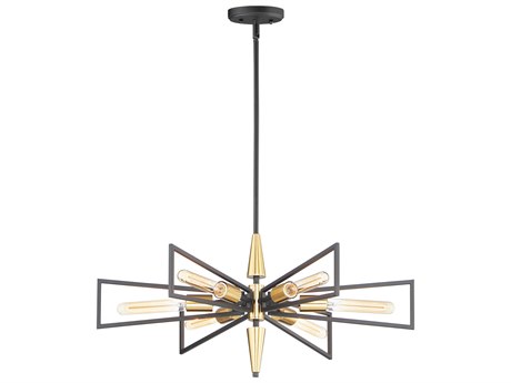 Maxim Lighting Wings 6-Light Black Satin Brass Geometric Sputnik Chandelier