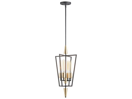 Maxim Lighting Wings 4-Light Black Satin Brass Candelabra Geometric Chandelier