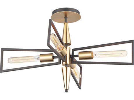 Maxim Lighting Wings 4-Light Black Satin Brass Semi Flush Mount