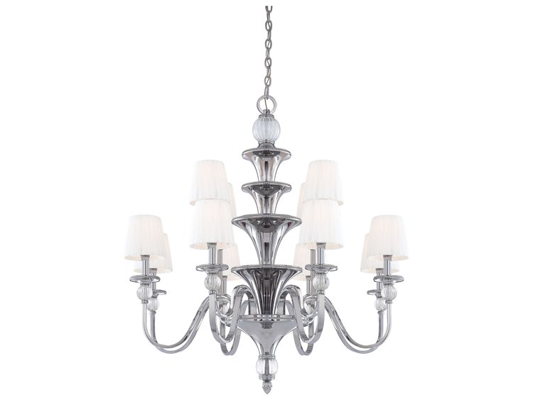 Metropolitan Aise 12-Light Polished Nickel Candelabra Chandelier