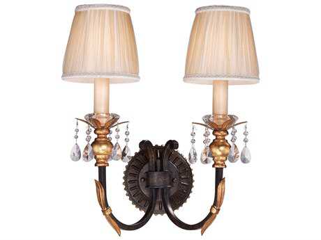 Metropolitan Bella Cristallo French Bronze With Gold Highlight Crystal Wall Sconce