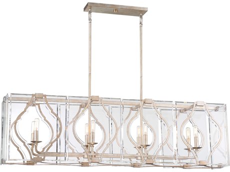 Metropolitan Brenton Cove 8-Light Gold Mist Leaf Geometric Linear Island Pendant