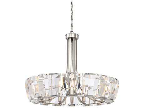 Metropolitan Castle Aurora 16-Light6-Light Polished Nickel Crystal Glass Candelabra Chandelier