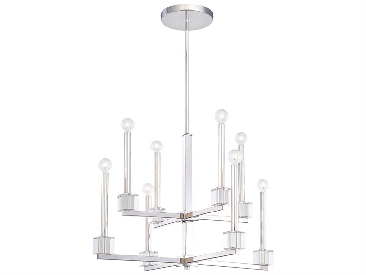 Metropolitan Lighting Chadbourne Polished Nickel EightLights 29'' Wide