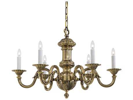 Metropolitan 6-Light Classic Brass Candelabra Chandelier