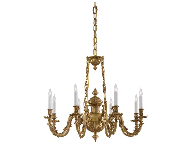 Metropolitan 8-Light Classic Brass Candelabra Chandelier