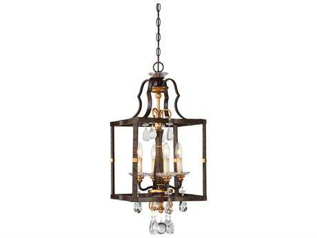Metropolitan Chateau Nobles 4-Light Bronze Crystal Chandelier