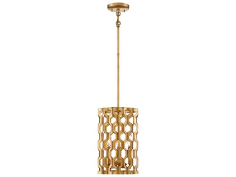 Metropolitan Coronade 3-Light Pandora Gold Leaf Cylinder Mini Pendant
