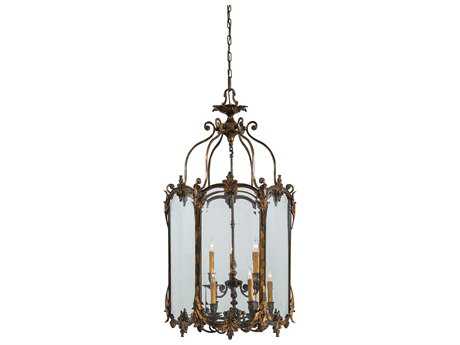 Metropolitan Foyer 9-Light Antique Bronze Patina Glass Pendant