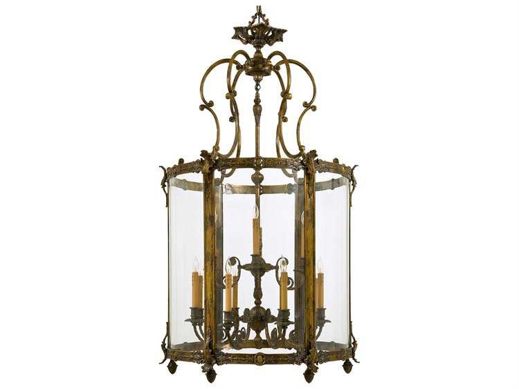 Metropolitan Foyer 8-Light Antique Bronze Patina Glass Pendant