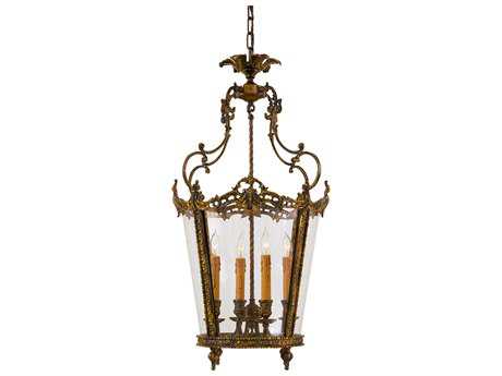 Metropolitan Foyer 4-Light Antique Bronze Patina Glass Pendant