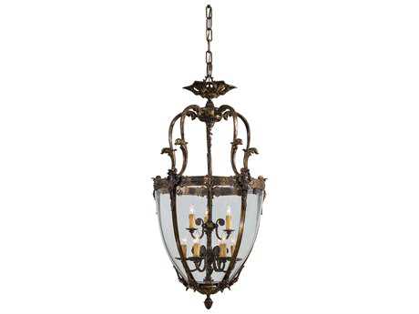 Metropolitan Foyer 9-Light Antique Bronze Patina Glass Pendant