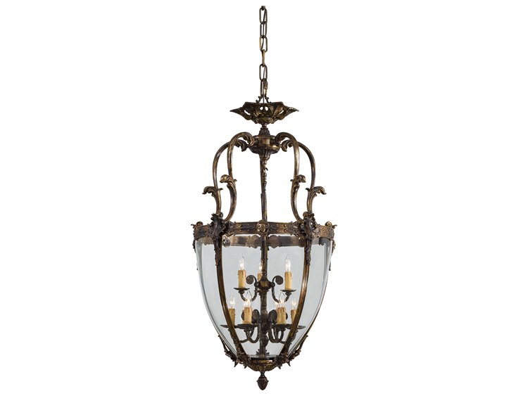 Metropolitan Foyer 9-Light Antique Bronze Patina Glass Pendant