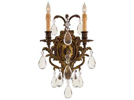 Metropolitan Foyer Antique Bronze Patina Crystal Wall Sconce