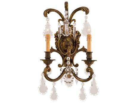 Metropolitan Foyer Antique Bronze Crystal Glass Wall Sconce