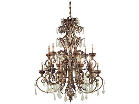 Metropolitan 24-Light Brown Crystal Candelabra Tiered Chandelier