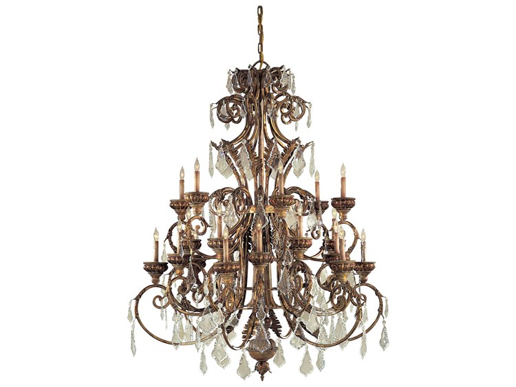 Metropolitan 24-Light Brown Crystal Candelabra Tiered Chandelier