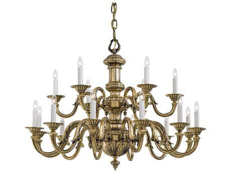 Metropolitan 18-Light Classic Brass Candelabra Tiered Chandelier