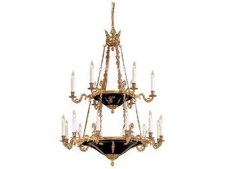 Metropolitan 18-Light Dore Gold With Black Accents Candelabra Tiered Chandelier