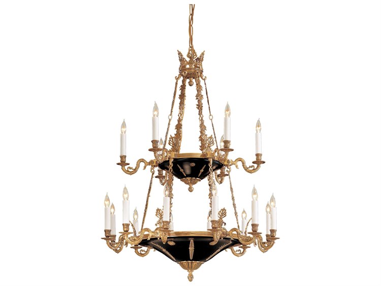 Metropolitan 18-Light Dore Gold With Black Accents Candelabra Tiered Chandelier