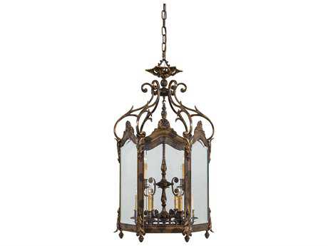Metropolitan 9-Light Oxide Brass Glass Pendant
