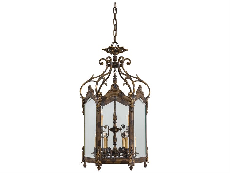 Metropolitan 9-Light Oxide Brass Glass Pendant