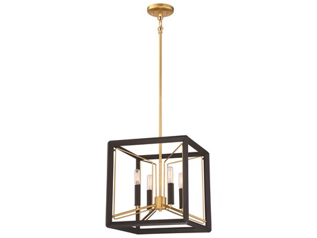 Metropolitan Sable Point 4-Light Sand Coal Honey Gold Black Pendant