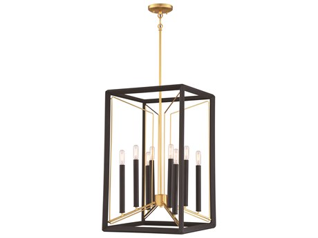 Metropolitan Sable Point 8-Light Sand Coal Honey Gold Black Pendant
