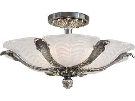 Metropolitan Platinum Gray Glass Bowl Semi Flush Mount