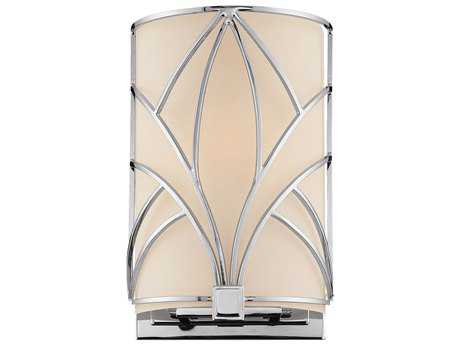 Metropolitan Storyboard Chrome With Etched White Glass Wall Sconce