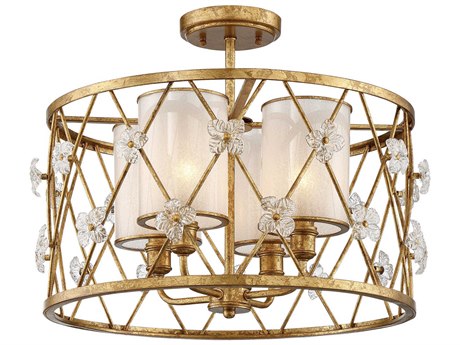Metropolitan Victoria Park 4-Light Elara Gold Glass Semi Flush Mount