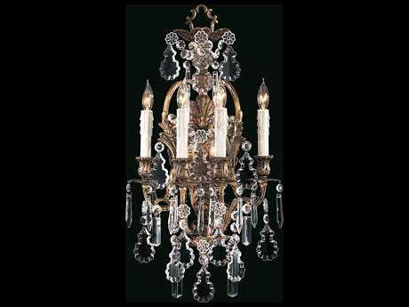 Metropolitan Vintage Oxidized Brass Crystal Wall Sconce